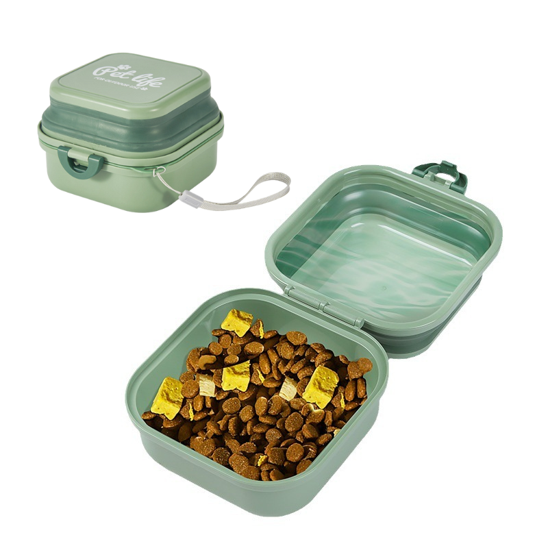 Compact and leak-proof bowl for food or water during travel and walks
