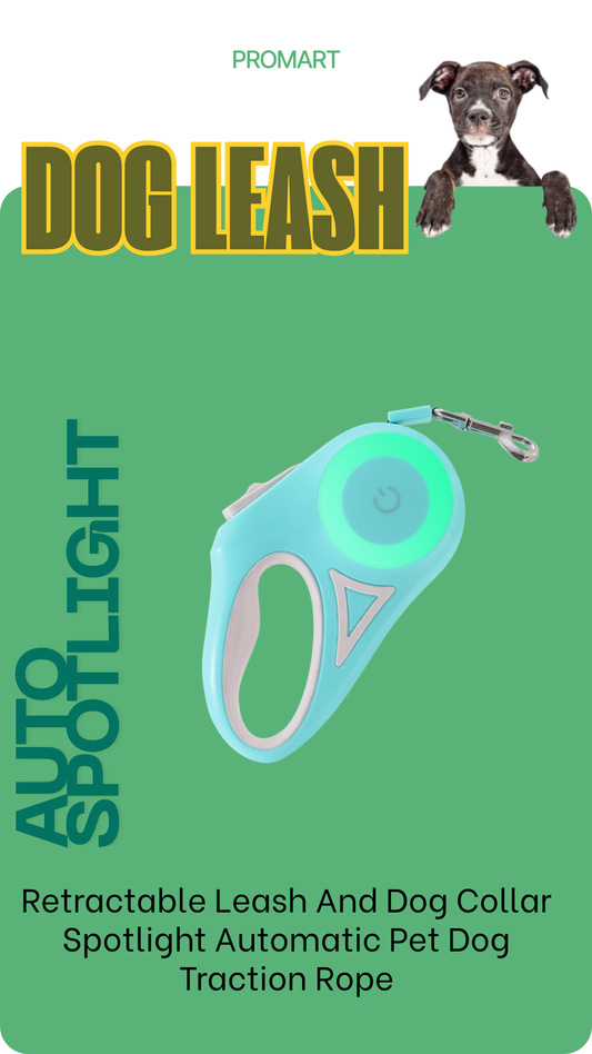 Dog Leash Retractable Leash And Dog Collar Spotlight Automatic Pet Dog Cat Traction Rope For Small Medium Dogs Pet Product