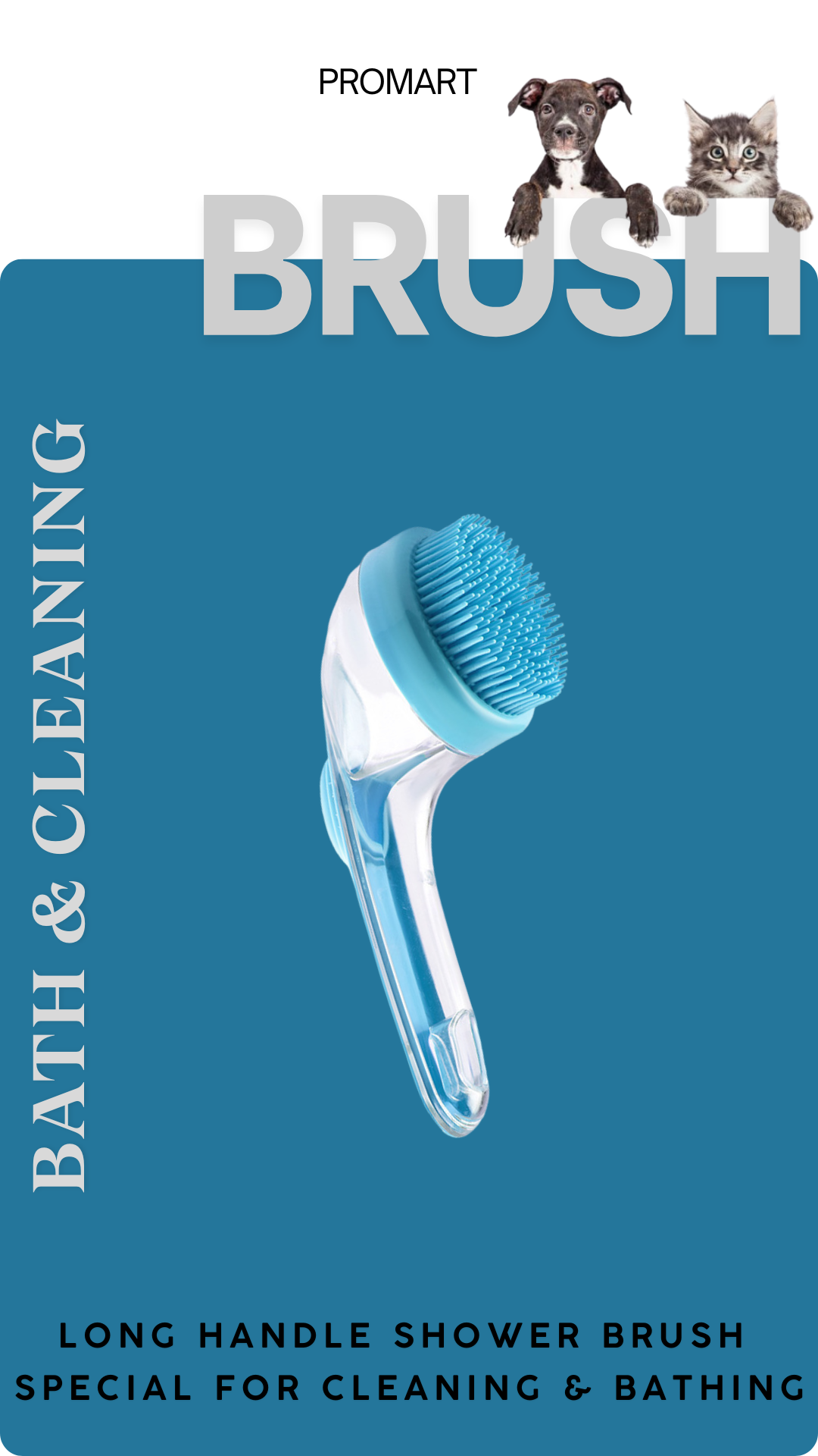 Pet Bath Cleaning Brushes Long Handle Shower Brush Pet Supplies Pet Grooming Comb