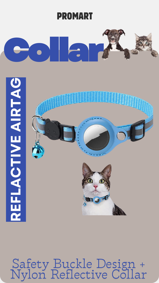 Reflective Collar Waterproof Holder Case For Airtag Air Tag Airtags Protective Cover Cat Dog Kitten Puppy Nylon Collar