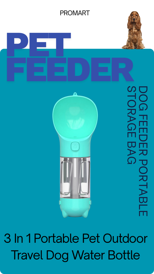 Pet Water Bottle Feeder Bowl Garbage Bag Storage Portable Pet Outdoor Travel 3 In 1 Dog Water Bottle