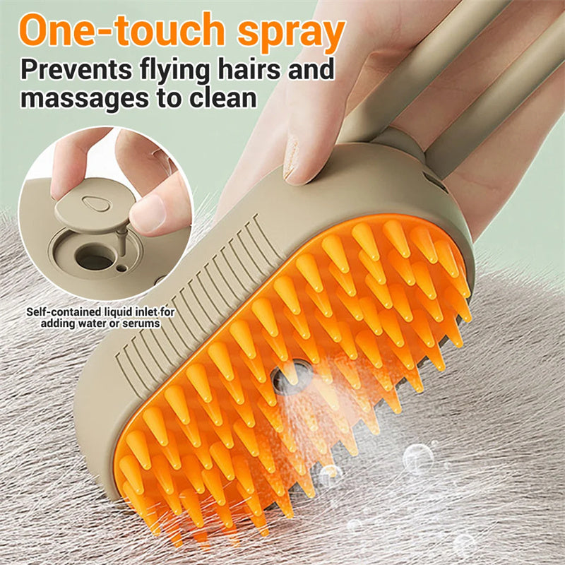 Steam Brush Steamy Dog 3 In 1 Electric Spray Cat Hair Brush For Massage Pet Grooming Comb Hair Removal Combs