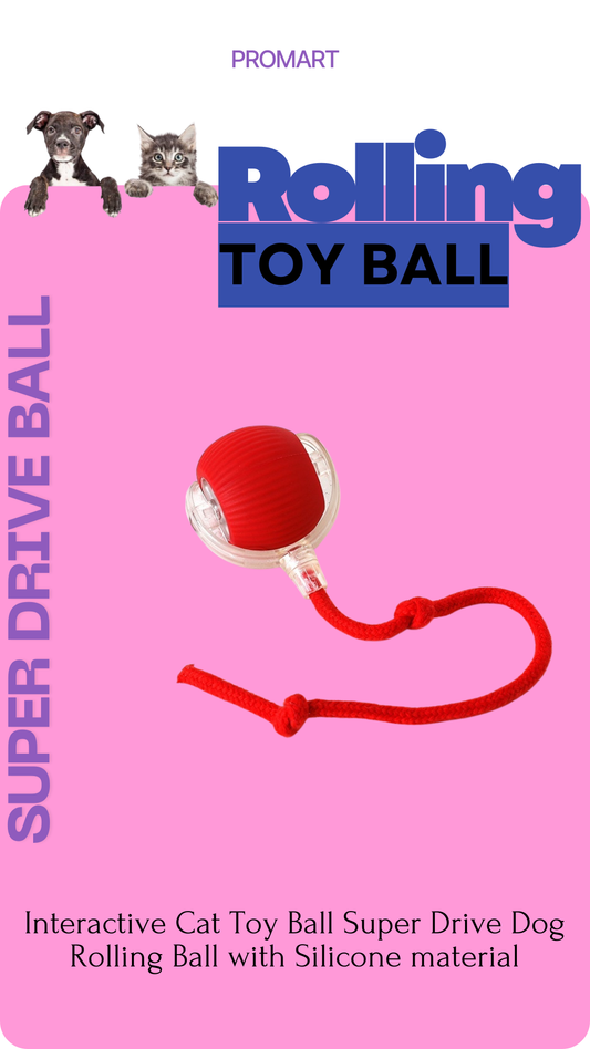 Interactive Cat Toy Ball Super Drive Cat Rolling Ball with Silicone material