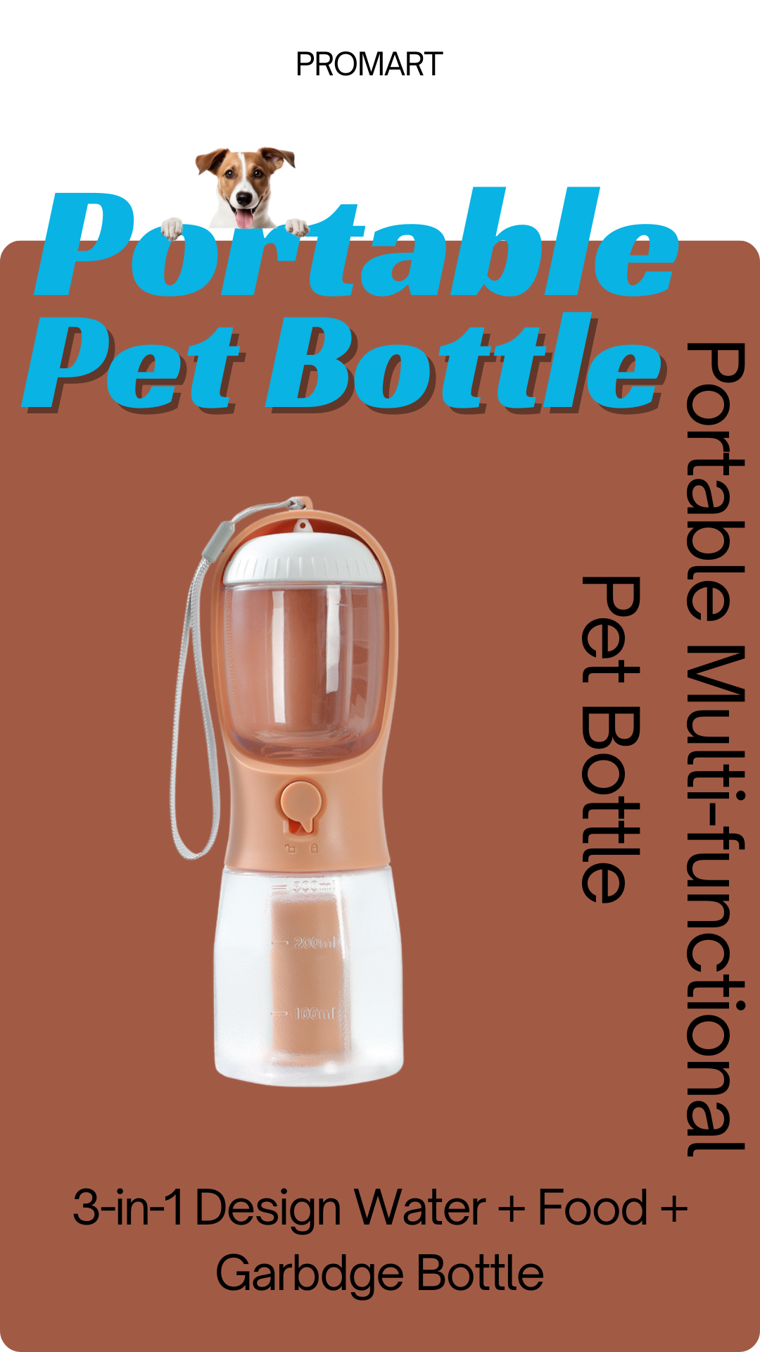 Dog Water Cup Drinking Food Garbage Bag Three-in-one Portable Small Multi-functional Pet Cups Pets Supplies