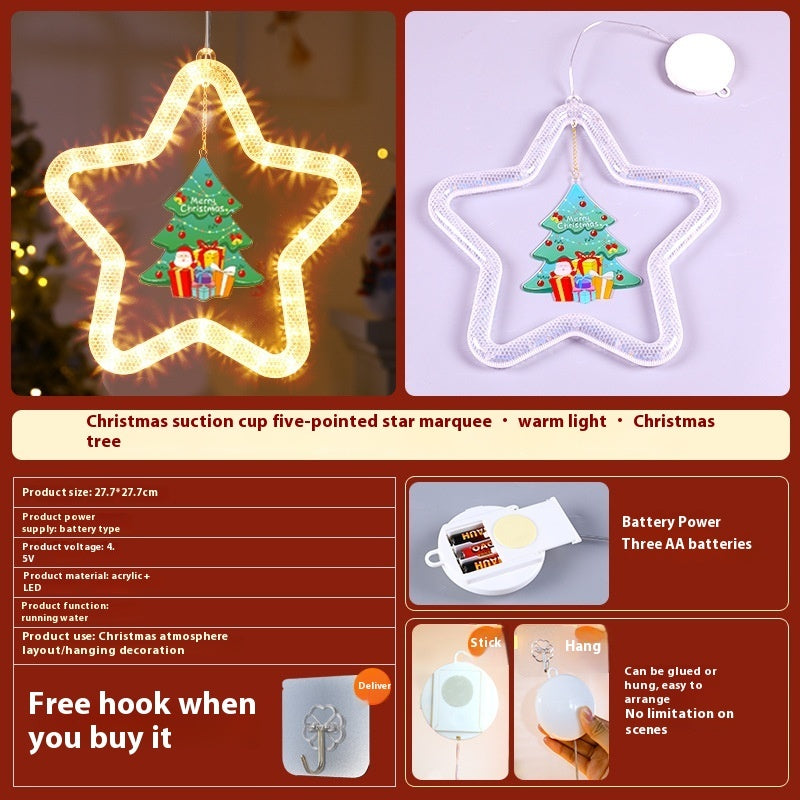 Christmas Atmosphere Decoration Star Pendent LED Light