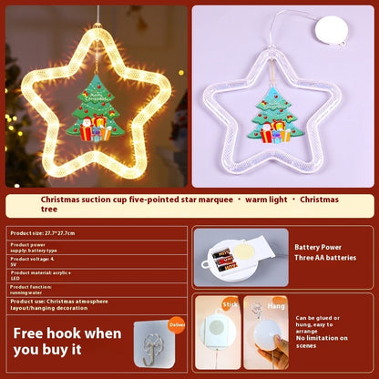 Christmas Atmosphere Decoration Star Pendent LED Light