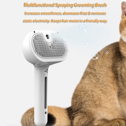 Pet Comb Self Cleaning Pets Hair Remover Brush For Dogs Grooming Tools Demitting Comb Built-in Mist Humidifier Pet Products
