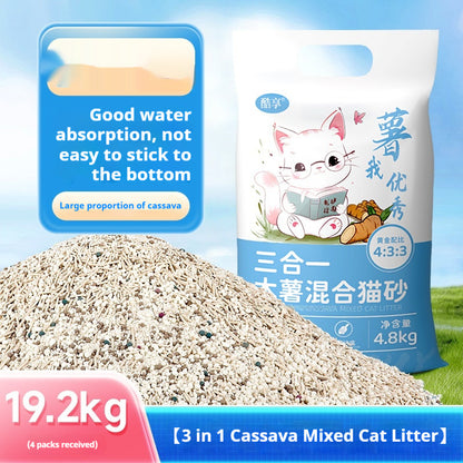 Big Bag 10kg Mixed Bitter Cassava Cat Litter Deodorant Dust-free Tofu Bentonite