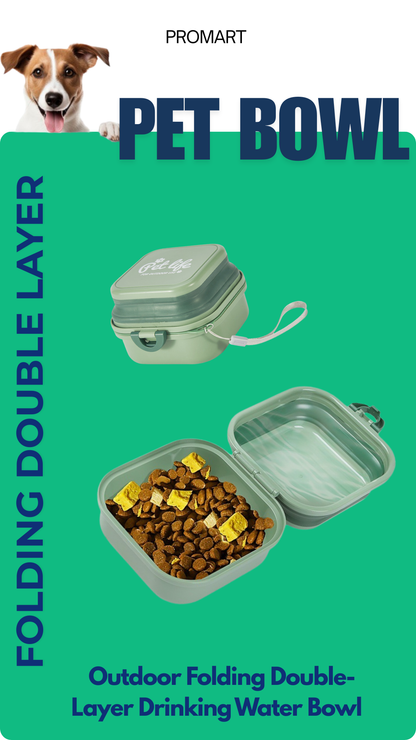 Dog Outdoor Folding Bowl Double-layer Drinking Water Pet Products