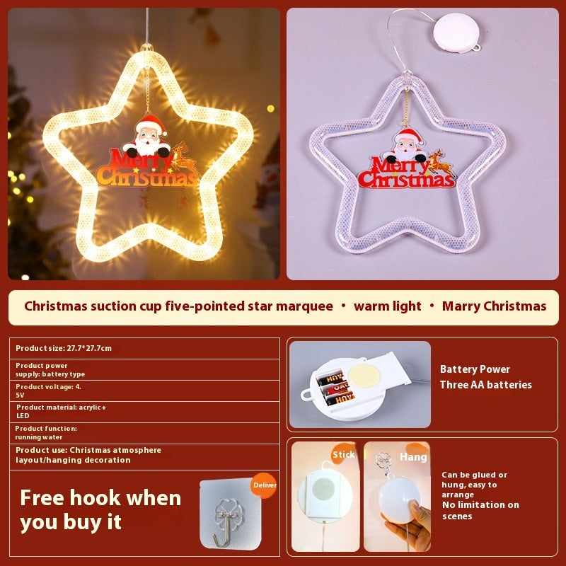 Christmas Atmosphere Decoration Star Pendent LED Light