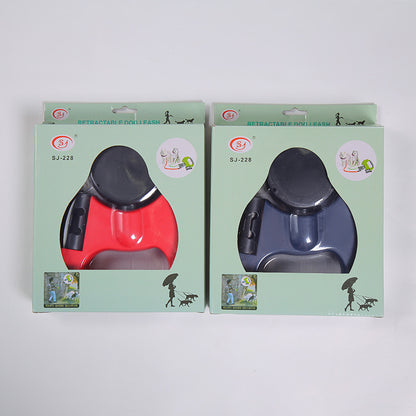 RICH LOOK Retractable Dog Leash for Dogs Reflective Dual Pet Leash Lead 360 Swivel Dog Walking Leash With Lights