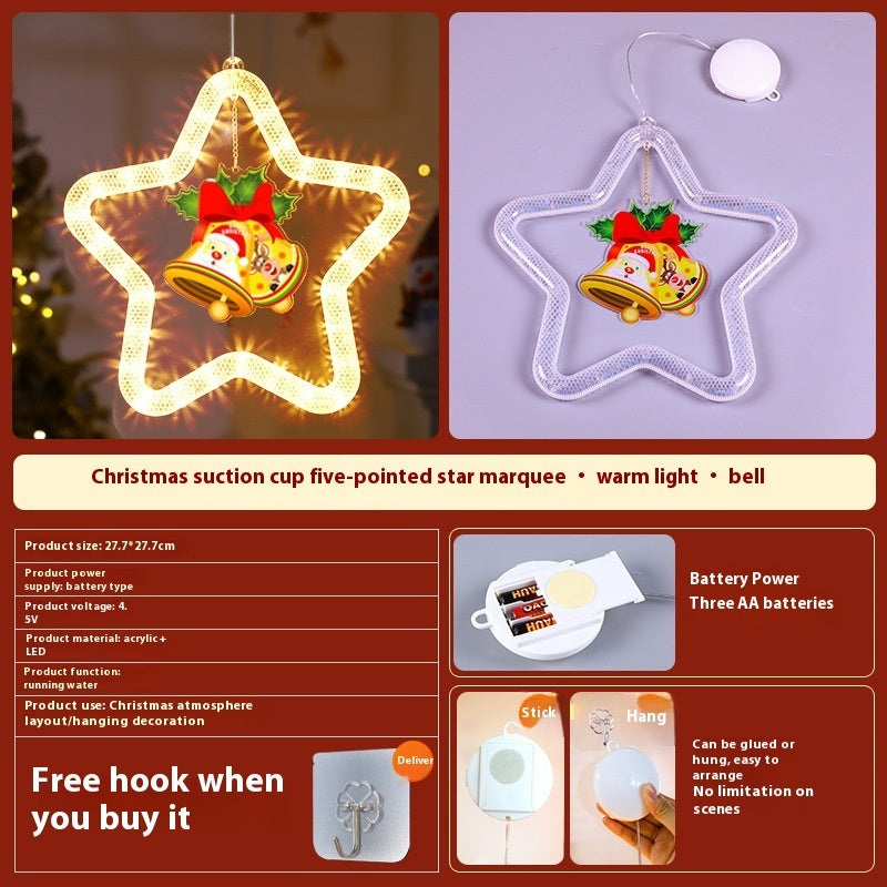 Christmas Atmosphere Decoration Star Pendent LED Light