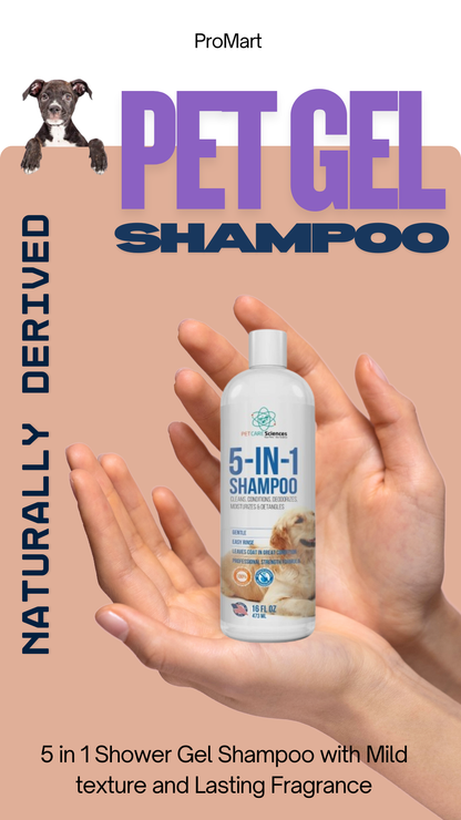 Pet Shampoo 473ml Five-in-one Soft And Clean Cats And Dogs Pet Shower Gel Shampoo