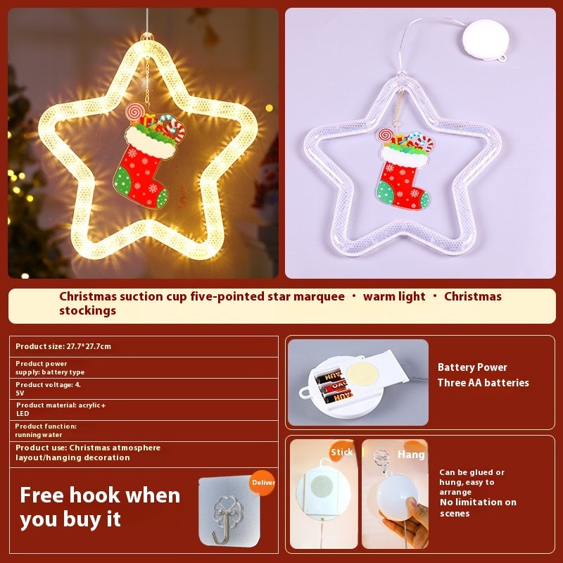 Christmas Atmosphere Decoration Star Pendent LED Light