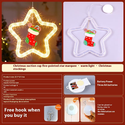 Christmas Atmosphere Decoration Star Pendent LED Light
