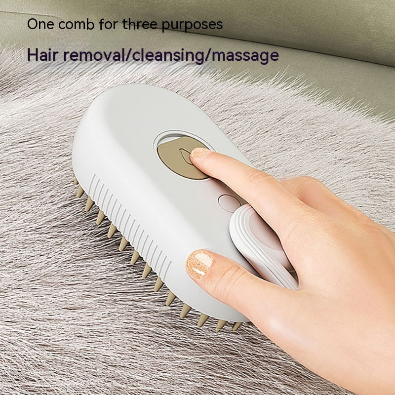 Steam Brush Steamy Dog 3 In 1 Electric Spray Cat Hair Brush For Massage Pet Grooming Comb Hair Removal Combs