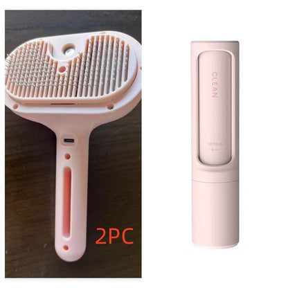Pet Comb Self Cleaning Pets Hair Remover Brush For Dogs Grooming Tools Demitting Comb Built-in Mist Humidifier Pet Products